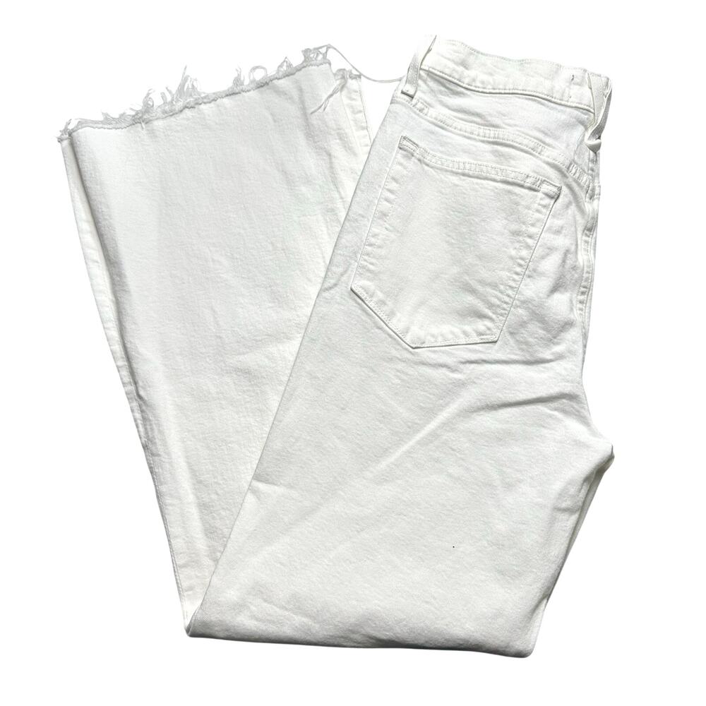 Point Sur | Women | White High Rise Boot Cut Raw Edge Denim Jeans | Size 30 - Picture 13 of 13